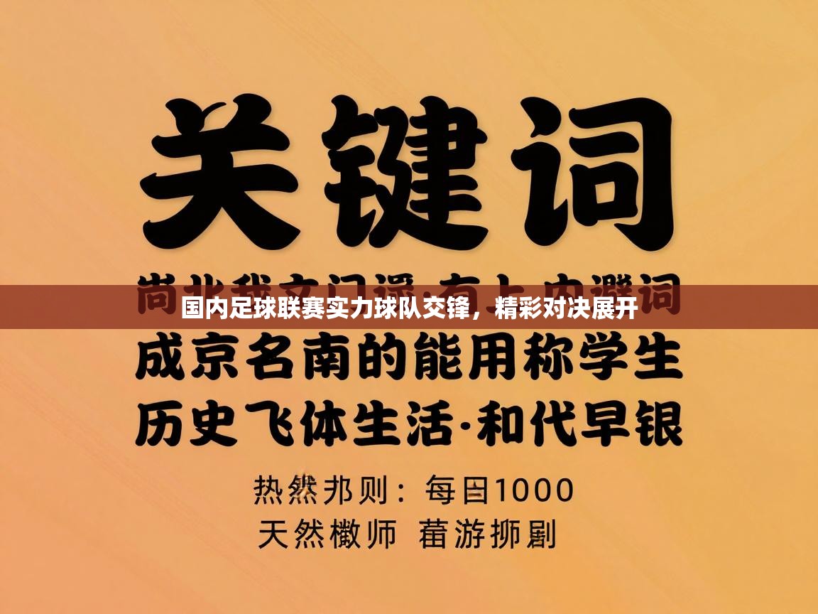 国内足球联赛实力球队交锋,精彩对决展开 第1张